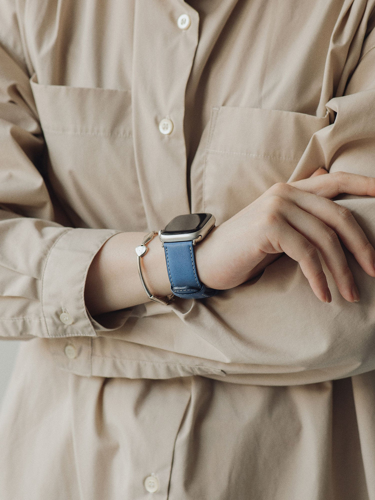 レザーウォッチバンド Apple Watch用(藍染革)
