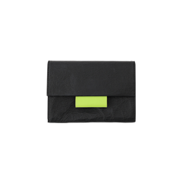 【予約販売】【新発売・数量限定型】LEATHER PASSPORT WALLET 026 ブラック×ライムグリーン