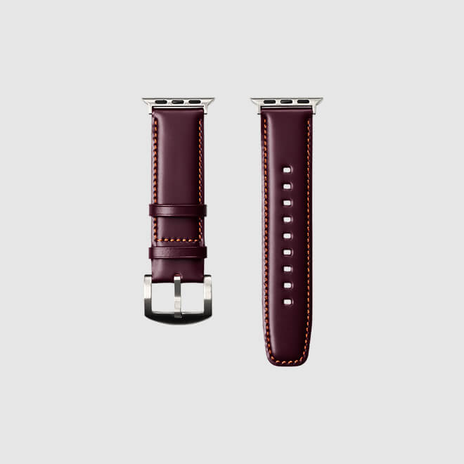 「レザーウォッチバンド Apple Watch用（Rコードバン） ガーネット